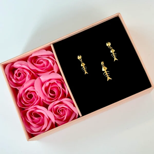 نیم ست طلا تیغ ماهی زنانه دخترانه کادویی