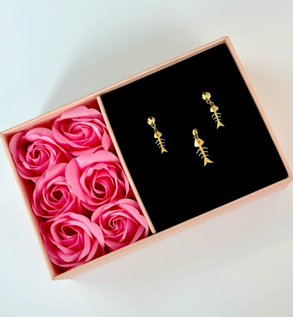 نیم ست طلا تیغ ماهی زنانه دخترانه کادویی