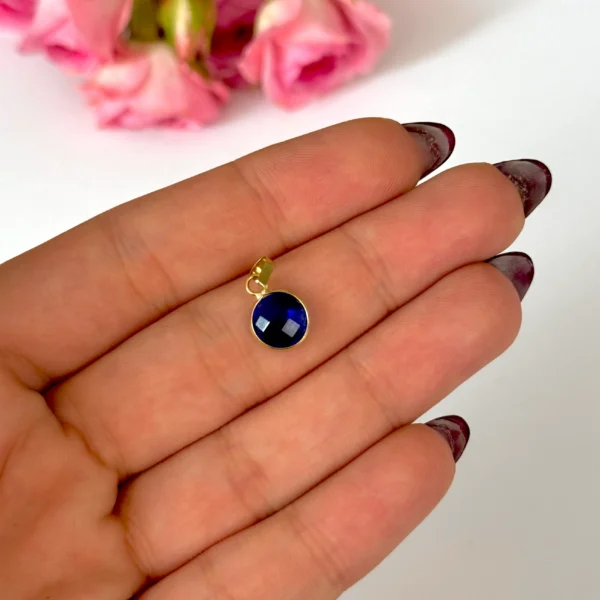 آویز طلا مارکو دایره آبی زنانه دخترانه کادویی