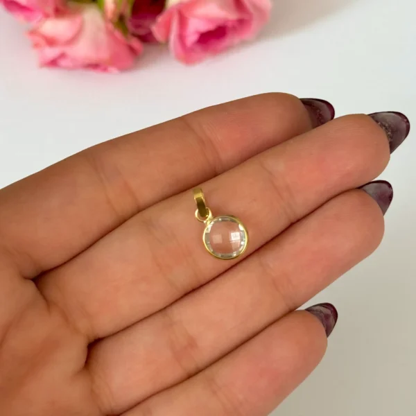 آویز طلا مارکو دایره سفید زنانه دخترانه کادویی