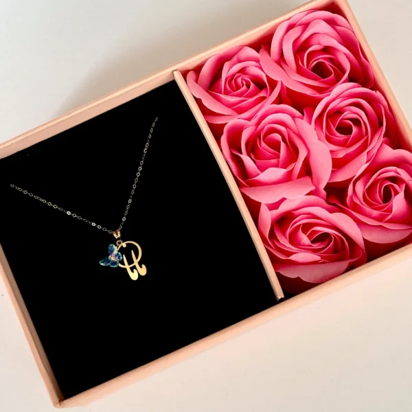 آویز طلا مامان دایره و پروانه سنگی آبی زنانه دخترانه کادویی