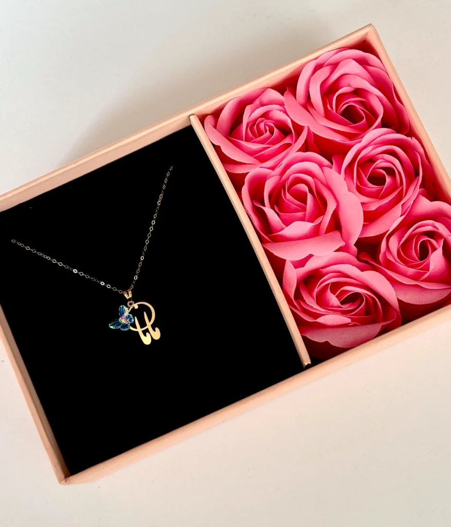 آویز طلا مامان دایره و پروانه سنگی آبی زنانه دخترانه کادویی