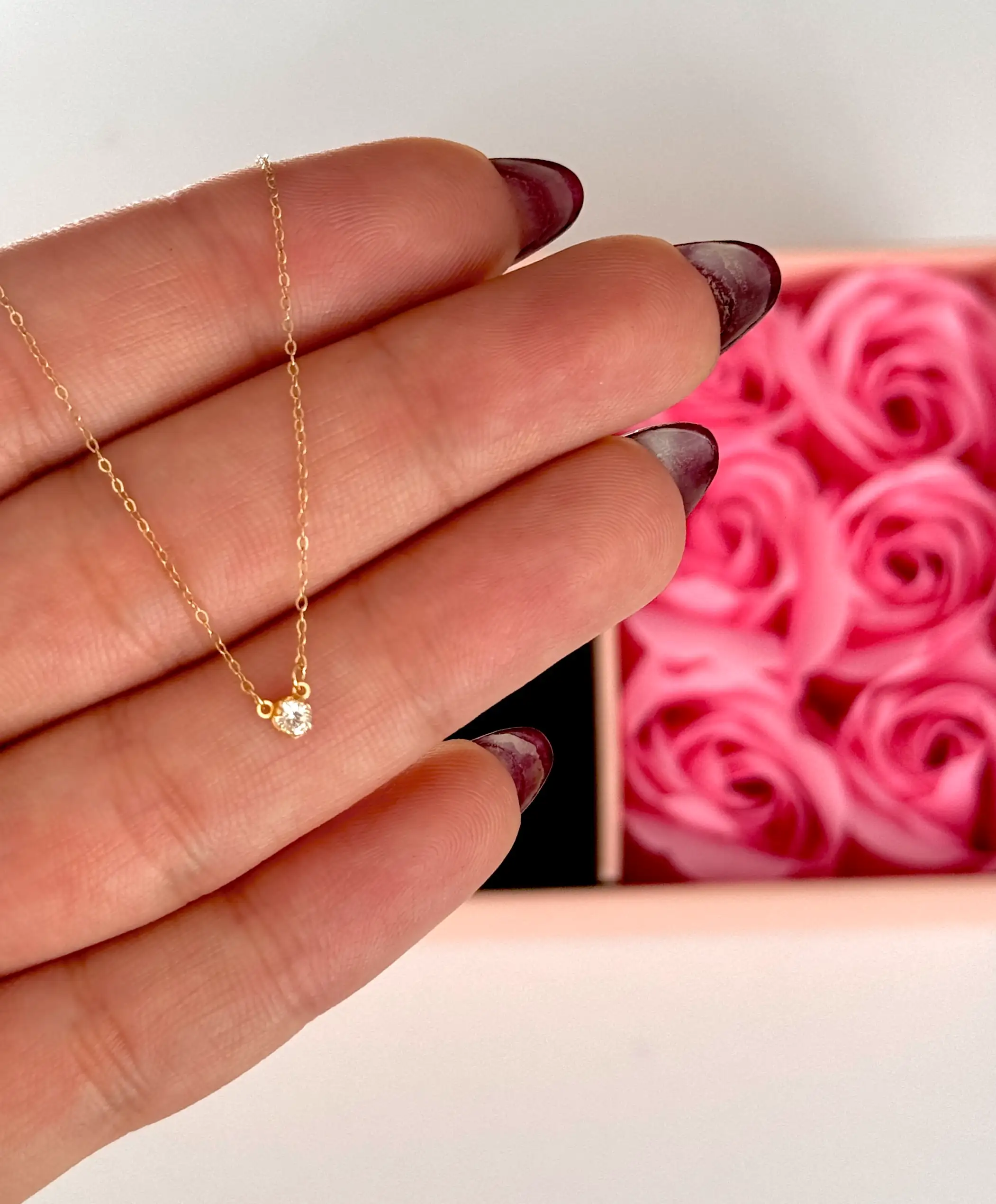 IMG_4563 گردنبند طلا زنجیر متصل تک نگین زنانه دخترانه کادویی