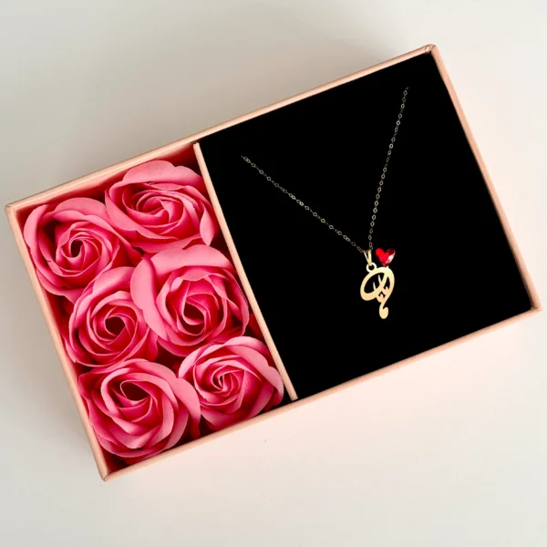 آویز طلا مامان کشیده سنگ قلبی قرمز زنانه دخترانه کادویی