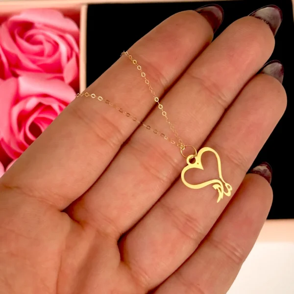 آویز طلا قلب و مادر لیزری زنانه دخترانه کادویی