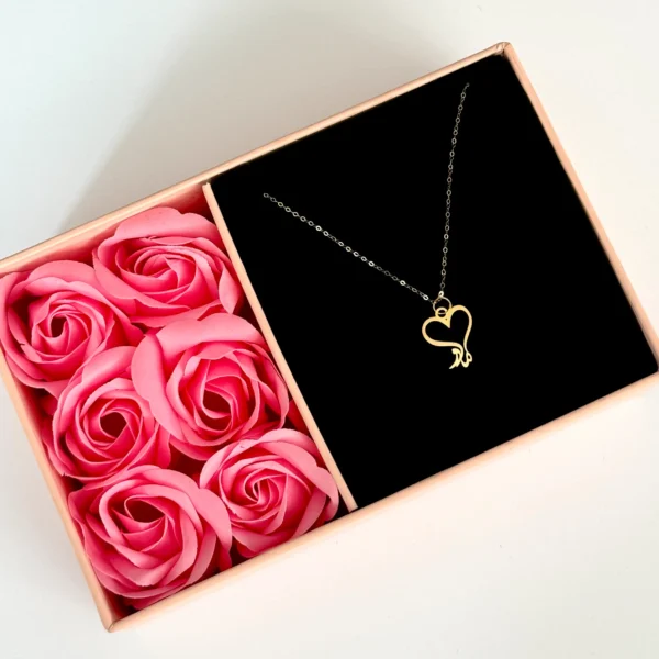 آویز طلا قلب و مادر لیزری زنانه دخترانه کادویی