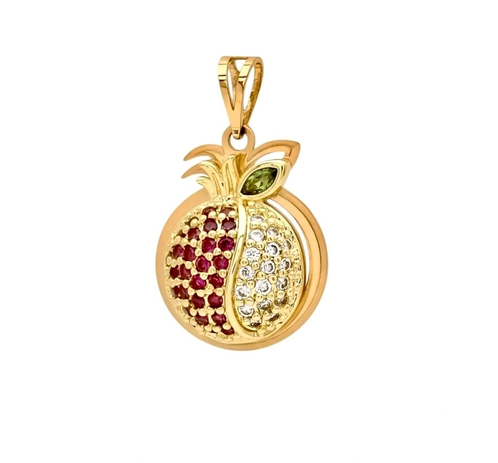 آویز طلا سوارفسکی انار نگین دار زنانه دخترانه کادویی