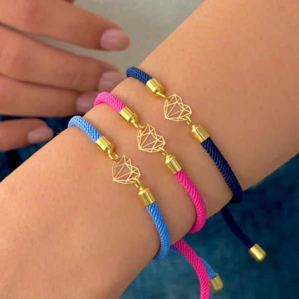 دستبند بند رنگی قلب اوریگامی زنانه دخترانه کادویی