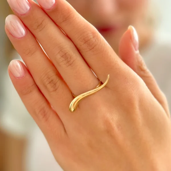 انگشتر طلا موج زنانه دخترانه کادویی