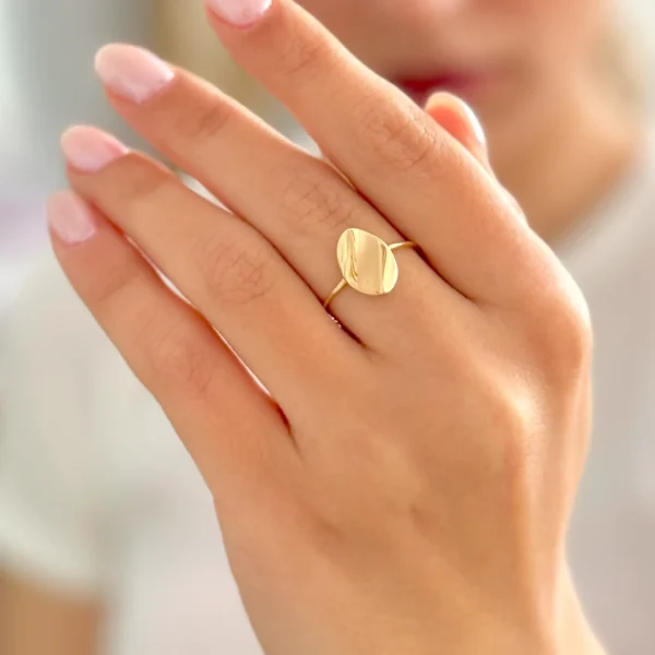 انگشتر طلا لوزی موج دار زنانه دخترانه کادویی