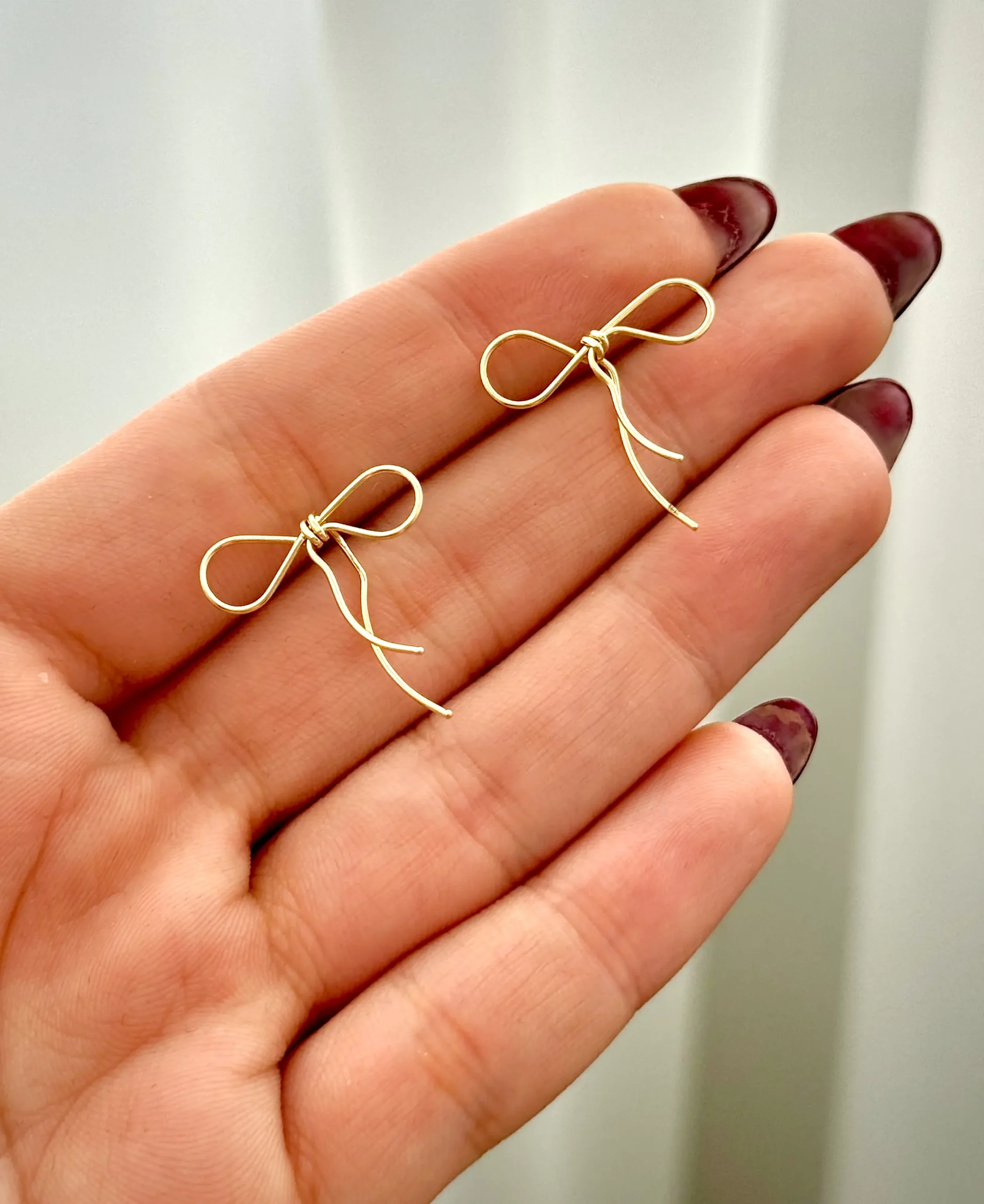 IMG_5983 گوشواره طلا میخی پاپیون مفتولی کوچک زنانه دخترانه کادویی