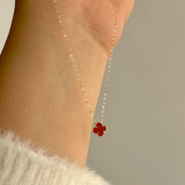 گردنبند طلا زنجیر متصل ونکلیف قرمز زنانه دخترانه کادویی
