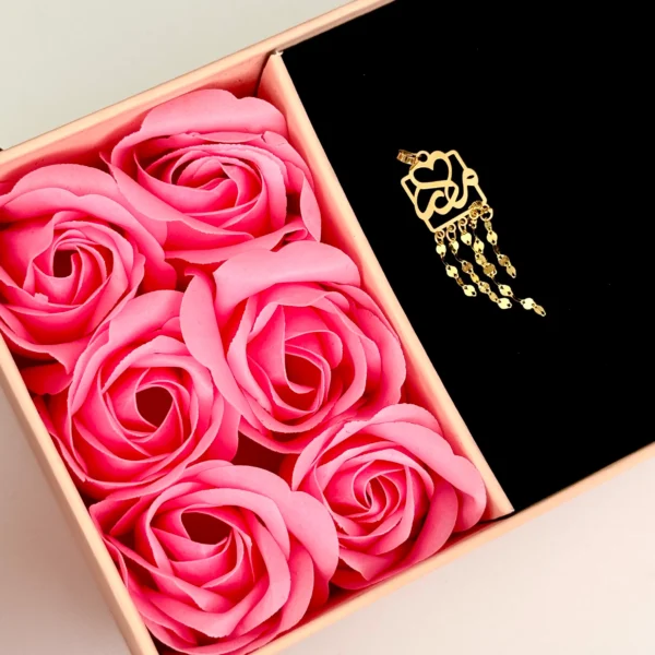 آویز طلا مادر و قلب زنجیر پولکی آویز زنانه کادویی