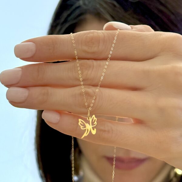 آویز طلا مادر دو بال لیزری زنانه کادویی