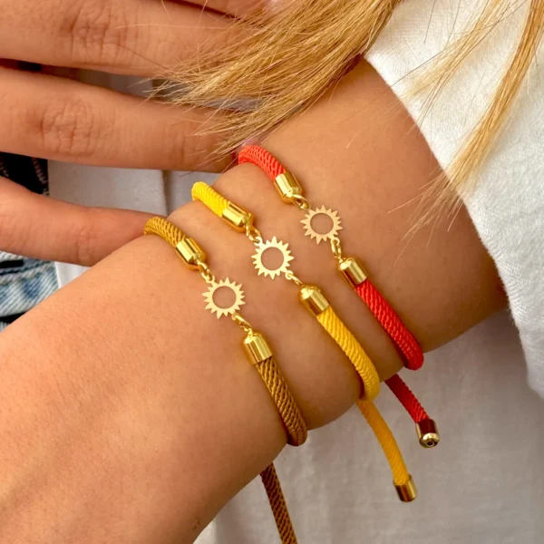 دستبند بند رنگی خورشید زنانه دخترانه کادویی