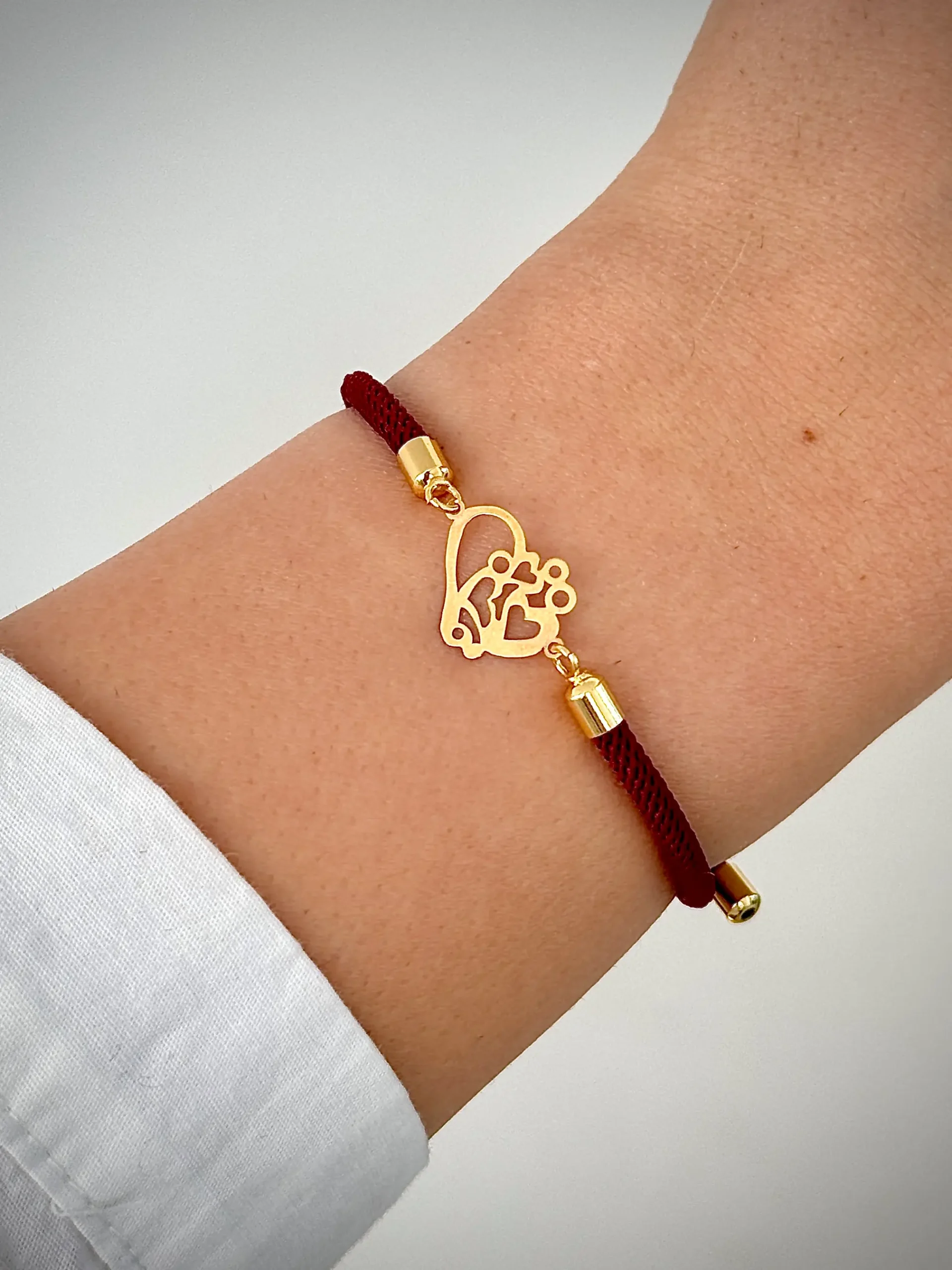 IMG_7449 دستبند بند رنگی قلب بزرگ و چند قلب کوچک زنانه دخترانه کادویی